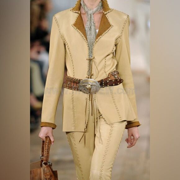 Ralph Lauren Collection ~ Spring 2011 Runway Deer Suede Leather Western Jacket - Picture 17 of 17